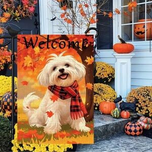 NEW Autumn Maltese Garden Flag